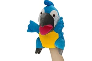 lilizzhoumax Pappagallo Peluche burattino a mano, Simulazione Animale Pappagallo Peluche, Simpatico gioco di ruolo, giocattoli interattivi per la prima educazione dei bambini, decorazione della casa