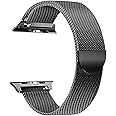 SKEIDO Milanese Loop for Apple Watch 40mm 38mm, Stainless Steel Alloy Replacement Watch Band for iWatch Series 4/3/2/1 (Black)