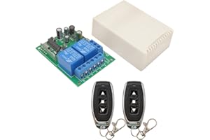 DieseRC Silnik Zdalny przełącznik AC 240V 230V 220V 10A 2CH Radio Control Relay Receiver z 2 nadajnikami do drzwi garażowych Electric Curtain, Control Motor Forward/Reverse