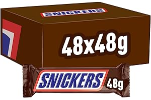 Snickers, Caramel & Peanuts Bulk Chocolate Box, Milk Chocolate Bars Case 48 x 48g