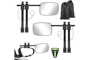 Focenat 2PCS Espejos de Remolque, 19x13cm Universal Retrovisores de Caravana, Espejos Exteriores, Extensión de Remolque Auxiliar, para Coche Camion RV, Izquierda + Derecha
