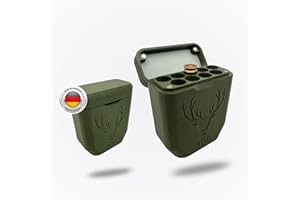 ‎3D-DRUCK CAMPER Patronenetui für 9 Patronen – Robuste, widerstandsfähige Munitionsbox mit Magnetverschluss und Gummieinlage für Geräuscharmen Transport