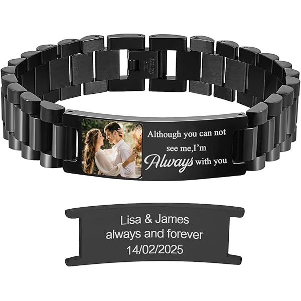 Personalisiertes Armband Für Papa - Edelstahl Armreif Mit Gravur "Bester Papa"