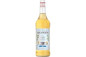 Monin Sirup Vanille Zuckerfrei (1 x 1,0l) - Kalorienarmer Genuss für Desserts und Kaffeespezialitäten - ohne Zucker