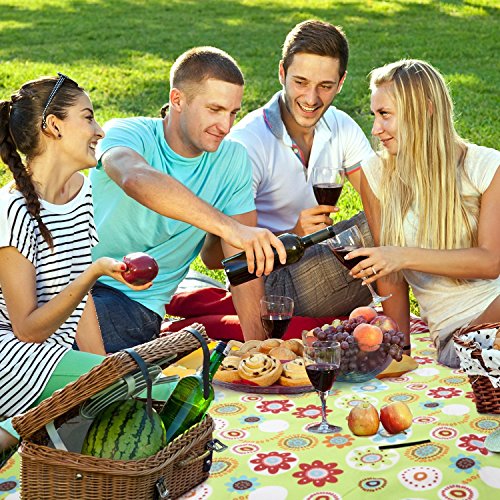KiKa Monkey Picknickdecke Campingdecke wärmeisoliert Reisedecke Stranddecke Isomatte wasserdicht XXL Größe 200×200 cm (Sonnenblume) - 7
