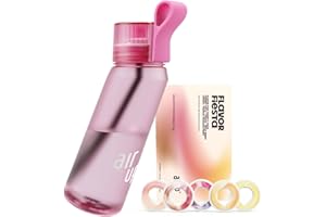 air up® Borraccia (623,7 g) rosa + 5 cialde Flavor Fiesta | Cialde aromatizzate senza zucchero e bottiglie d'acqua con cannuccia | Bottiglia d'acqua aromatizzata