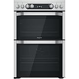 hotpoint hue61xs 60cm double oven electric cooker