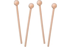 KALIONE 4 Stück Holzschlägel 20.5cm Xylophon Schlägel Holz Percussion Sticks, Glockenspielschlägel mit Holzgriff Rhythmus Sticks Trommelstöcke für Xylophon Glockenspiel Holzblock Glockenspiel