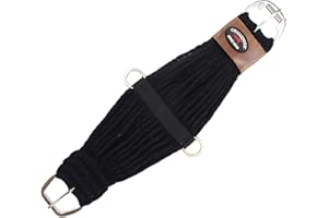 CHALLENGER Horse Western 27 Strand Double Weave Black Roper Cinch 97RT07BK