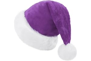 KONVINIT Gorro Navideño,Gorro de Navidad,Cálido Gorro Papa Noel Adulto,Gorro Santa Claus Brillante,Lujo Sombrero de Navidad con Lentejuelas,rojo