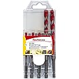 fischer 561649 D-U Hex Universal Drill Bit Set, 5 Pieces, 5mm-12mm, for Brick/Wood/Tiles/Plastics/Steel/Concrete, Red/Silver