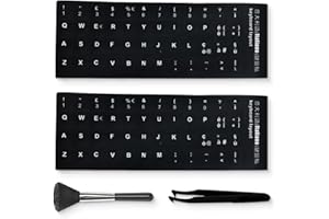 DEFGNOP 2 Pezzi Adesivi Tastiera Italiana, Adesivi Tastiera Per Conversione Layout Italiano(Nero)