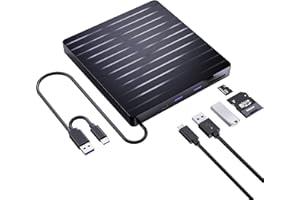 ‎SENKUTA SENKUTA Externes CD DVD Laufwerk USB 3.0 & Type-C, DVD/CD+/-RW Brenner mit USB & SD/TF, DVD Laufwerk Extern für Alle PC Laptop/Desktop/MacBook, Windows 11/10/8/7/XP/Vista/Linux/MacOS