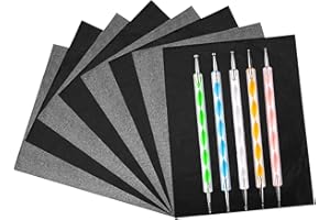 UHELTOSLY Blatt kohlepapier,100 Pauspapier,Schwarzem Transferpapier,Blätter Carbon Transferpapier Graphit NachverfolgungPauspapier mit 5 Pcs Embossing Stylus,