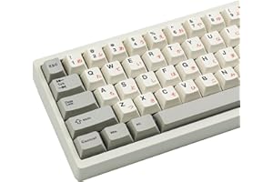 JOLINTAL 136 Touches Retro Japanse Keycaps Set, Ash Grey PBT Cherry profiel Keycaps aangepaste, Dye-Sub Keycaps Cherry MX Switch Keycaps voor mechanische Gaming toetsenbord