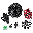 Kalolary 50ft Drip Irrigation Kits Accessories Plant Watering System Adjustable Home Garden Patio Misting Micro Flow Drip Irrigation Misting Cooling System