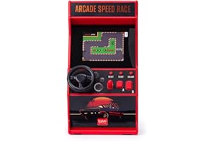 Legami - Mini Jeu vidéo Arcade Speed Race, Comprend 30 Jeux, Langue Anglaise, avec lumières et Sons, 3 Piles AA Non incluses, 8,5 x 26 cm, écran 2,4 Pouces, RAC0001