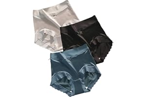 VNDUIFH 3pcsPremium Satin Ice Silk Moisture-absorbing Panties,High waist seamless butt lift underwear，plus size comfort briefs