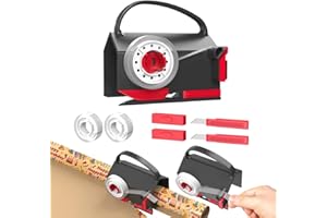 Quuylin Coupe Papier Cadeau, 1 Rouleau, 2 lames et 2 rubans adhésifs, Massicot Rouleau de Papier Cadeau de Noël, Massicot Remplaçable, Pour le Papier Cadeau, Noël, Emballage Cadeau