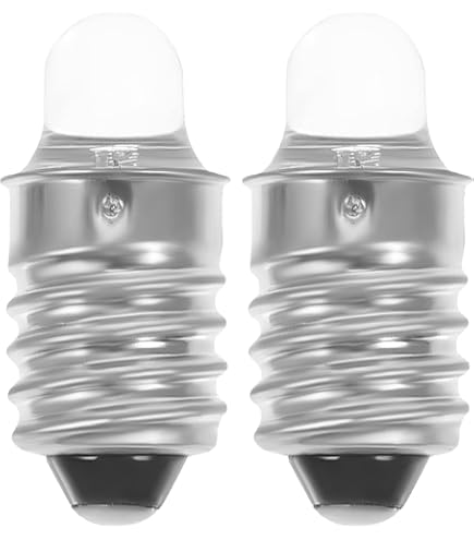 10 Stück E10 LED Lampen 3V – Ersatz Für Taschenlampen, Weiß, 200 Lumen, 24x10 Mm