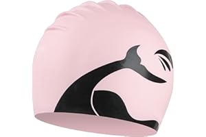 Lin's Liliana Cuffia da nuoto per uomo e donna, in silicone impermeabile di alta qualità, unisex, comoda vestibilità