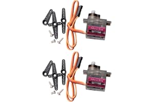 HeyNana Micro Servo Motor Engranajes Metalicos RC Robot Controles del Barco del Aeroplano del Helicóptero (2 unidades)
