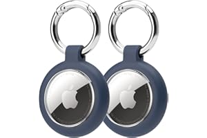 HAUXGOGO Custodia per AirTag, protezione antiurto e antigraffio, accessorio per localizzatore GPS AirTag, compatibile con portachiavi, zaini, bagagli e animali domestici-Blu