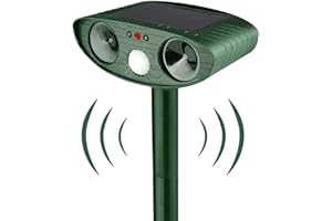 PUTAII Katzenschreck Ultraschall, Solar Tiervertreiber, Katzenvertreiber Ultraschall Tierabwehr Wasserdicht mit Bewegungssensor, Draußen Katzenschreck Marderschreck für Katzen, Hunde, Mäuse, Bären