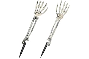 FUNMO Halloween scheletro realistico palo zombie fantasma braccio palo,Vivido Zombie Verde Realistico Puntelli Decorazioni, Zombie Mani in plastica separata scheletro mani Yard segno per Halloween puntelli