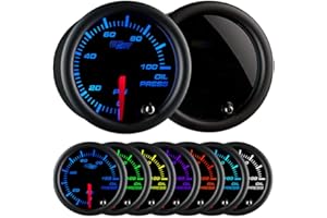 GlowShift Tinted 7 Color Oil Pressure Gauge by GlowShift