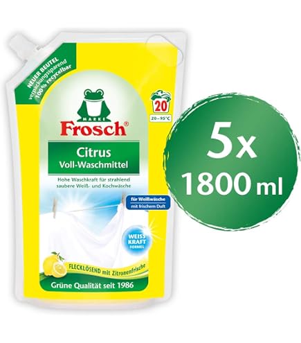 Frosch Aloe Vera Waschmittel, 5er Pack (5 x 18 Waschladungen) : Amazon.de:  Drogerie & Krperpflege