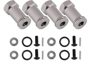 DILWE Adaptador Hexagonal para Camión RC, 12mm RC Wheel Hex Hub 25mm / 30mm Extensión Combinador de Adaptador para Traxxas Slash 4X4 1/10 Truck(12×25mm-Titanio)