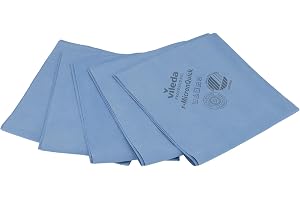 Vileda Professional, r-MicronQuick, blå, 5 st, återvunnen ultrafin mikrofiberduk, eliminerar 99,99% av bakterier och BCoV-vir