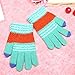Produktbild XINSU Home Winterhandschuhe Kreative Strickhandschuhe Elastische Fingerhandschuhe Stripes Warme Kinderhandschuhe (Color : Sky Blue)