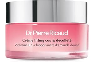 Dr Pierre Ricaud Crème Lifting Cou et Décolleté à la Vitamine B3 et Amande Douce - Soin Anti Âge pour Femme - Creme Liftante pour le Cou+Décolleté - 50ml