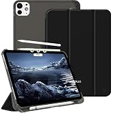 UnDePlus iPad Pro 11 3./4. Nesil M2 ile uyumlu Kılıf Flip Cover Kalem B&ouml;lmeli PC Case 2020-2022 Siyah