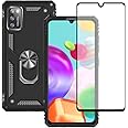 Yiakeng Samsung A41 Phone Case, Samsung A41 Case, With Tempered Glass Screen Protector, Silicone Shockproof Military Grade Protective Phone Cover Samsung Galaxy A41 Case (Black)