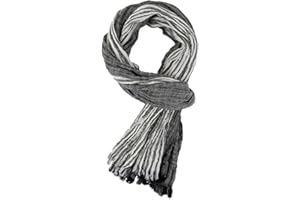 REHJJDFD Men Striped Cotton Linen Scarf Male Warm Tassel Scarves Shawl