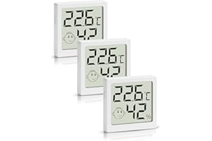 HOUDIAN Digitale Igrometro Termometro, Mini Termoigrometro da Interno Monitor di Temperatura e umidità per casa, ufficio e auto (bianco-3 pezzi)