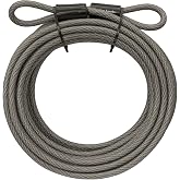 Master Lock &Ccedil;elik Bisiklet Kilit Kablosu, 9 m Uzunluk x 3/8 in&ccedil; &Ccedil;ap Vinil Kaplı Halkalı Kablo, 70DCC