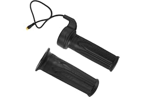 SINBANA 2pcs Full Twist Throttle Grip for 12V-72V Electric Bike, Handlebar Accelerator Grip with 3-Pin Waterproof Connector, E-Bike Scooter Motorcycle Throttle Speed Control for 22.2mm Handlebars