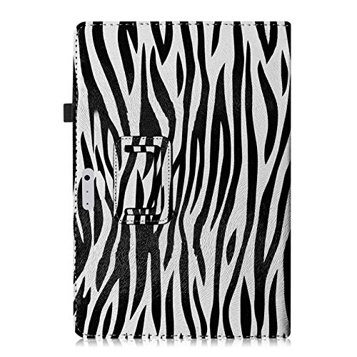 Fintie Microsoft Surface Pro 3 Hülle Case – Hochwertige Kunstleder Slim Fit Stand Tasche Schutzhülle Etui Cover mit Stylus-Halterung für Microsoft Surface Pro 3 12 Zoll Tablet, Zebra Schwarz - 8