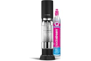 SodaStream Gasatore Enso Realizzato con acciaio inox dal design elegante include un cilindro di Co2 e Bottiglia lavabile in lavastovilgie colore nero