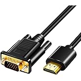 Herfair HD to VGA Cable 1080P Active HD Digital to VGA Analog Video Adapter Gold Plated Converter Lead for Monitor of Desktop