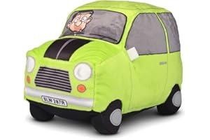 PETOSKE Mr Bean 1256 Musical Car Plush, Soft Toy with Sound Effects, Ages 3 Years+ , Green