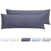 Todocama Set of 2 Pillowcases, Extra Soft Microfibre, Hypoallergenic, Set of 2 - 90 x 40 cm Dark Grey