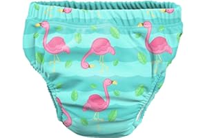PSS! | Costume Contenitivo Bambino, Pannolino Costumino Neonato, Mare e Piscina, Stampa Pink Flamingo, Taglia M, Made in Italy