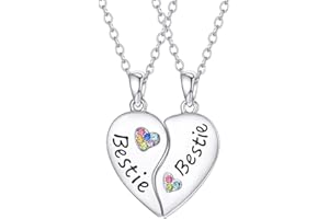 POWWA Freundschaftskette für 2 Mädchen Schwester Beste Freundin Kette BFF Passende Schmuck Geschenk für Frauen Bestie Freunde Schwester