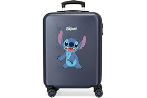 Joumma Bags Disney Happy Stitch Kabinenkoffer, Kofferset, Hergestellt aus ABS, einem widerstandsfähigen und leichten Material, Seitliches Zahlenschloss