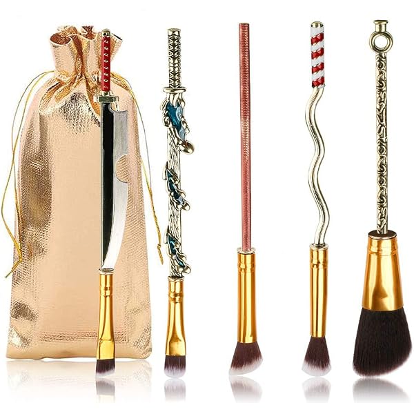 Harry Potter Make-up-Pinsel Set – 10 Zauberstab-Pinsel Für Foundation, Rouge, Augen & Mehr (mit Aluminium-Griff)